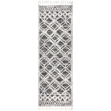 nuLOOM 8x11 Ansley Moroccan Tassel Area Rug, Light Grey, High-Low Textured Bohemian Design, Plush High Pile, Stain Resistant, For Bedroom, Living Room, Hallway, Entryway