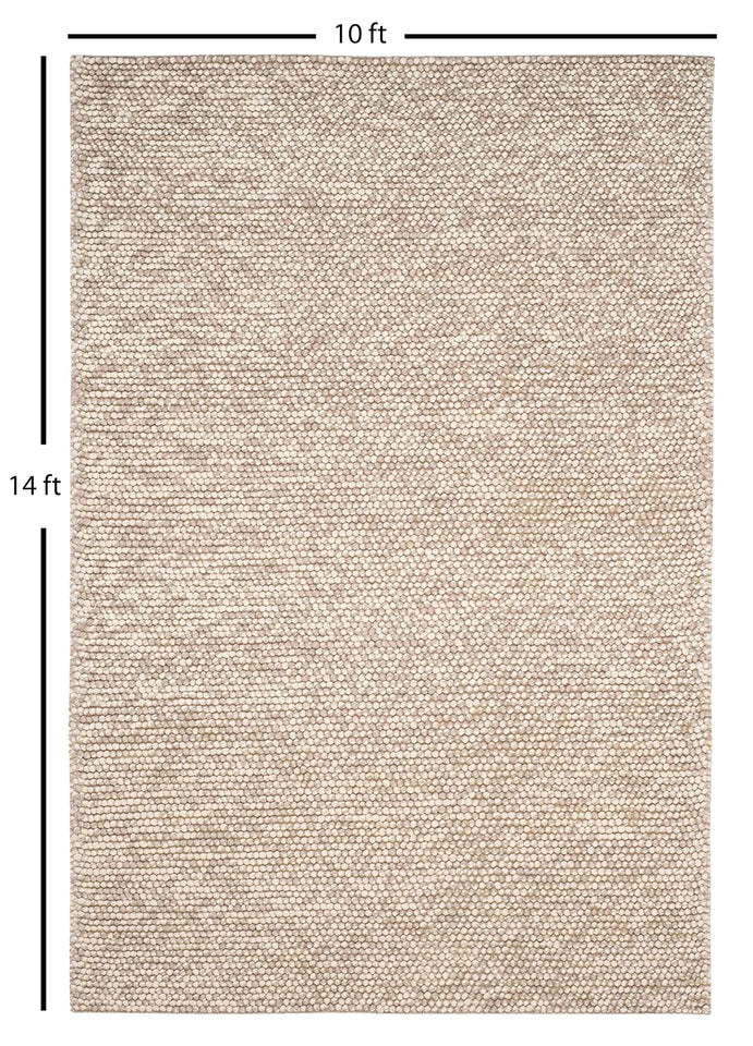 S & L Homes Wool Cotton Hand Woven Chunky Knit Popcorn Rug - Ivory Contemporary Area Rug for Living Room Bedroom (8' x 10' - Ivory)
