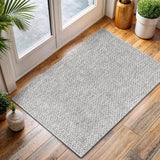 CAMILSON Easy Jute Rug 10x14, Indoor Outdoor Natural Color Fiber Area Rugs for Living Room Patio and Kitchen Rug Herringbone Woven Design Easy-Cleaning Washable Outside Carpet Alfombras 10 x 14