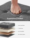 SONGMICS 15 Inches Cube Storage Ottoman, Bedroom Bench with Storage, Foot Stool with Feet, Holds Up to 660 lb, Dark Gray ULSF14GYZ