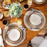 LeRatio Ceramic Dinnerware Sets for 6,Plates and Bowls Sets,Handmade Reactive Glaze Dishes Set,Chip Resistant and Scratch Resistant | Oven&Dishwasher & Microwave Safe-Blue(18PCS)