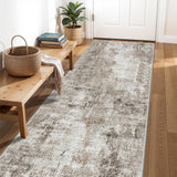 12x15 Area Rug for Living Room – Large Modern Neutral Abstract Thin Washable Carpet, Soft Low Pile Non-Slip Stain-Resistant for Bedroom Dining Room Home Office (Beige Grey)