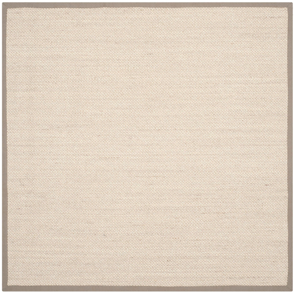 SAFAVIEH Area Rug 8x10 - Natural Fiber Collection - Large - Marble & Beige, Sisal, Woven Design with Border (NF143C)