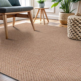 CAMILSON Easy Jute Rug 10x14, Indoor Outdoor Natural Color Fiber Area Rugs for Living Room Patio and Kitchen Rug Herringbone Woven Design Easy-Cleaning Washable Outside Carpet Alfombras 10 x 14