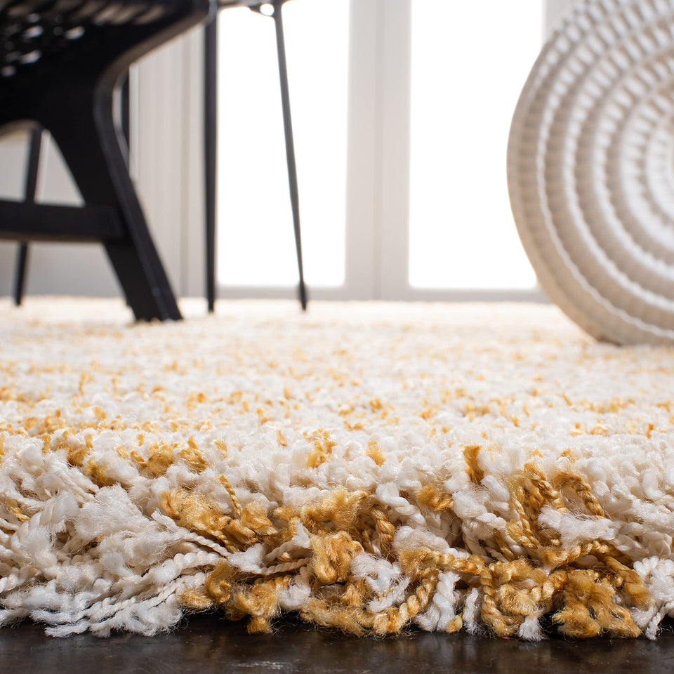 SAFAVIEH Area Rug 8x10 - Hudson Shag Collection - Large - Ivory & Beige, Non-Shedding & Easy Cleaning, Ultra Plush Thick Pile, Ideal for Living Room, Bedroom, Dining Space (SGH206B)