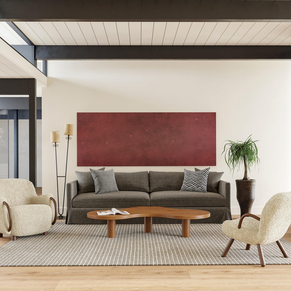 Rugs USA 8'6" x 11'6" Melrose Checked Wool Indoor Area Rug, Contemporary Farmhouse Cream for Living Room, Bedroom, Office, Entryway, Hallway