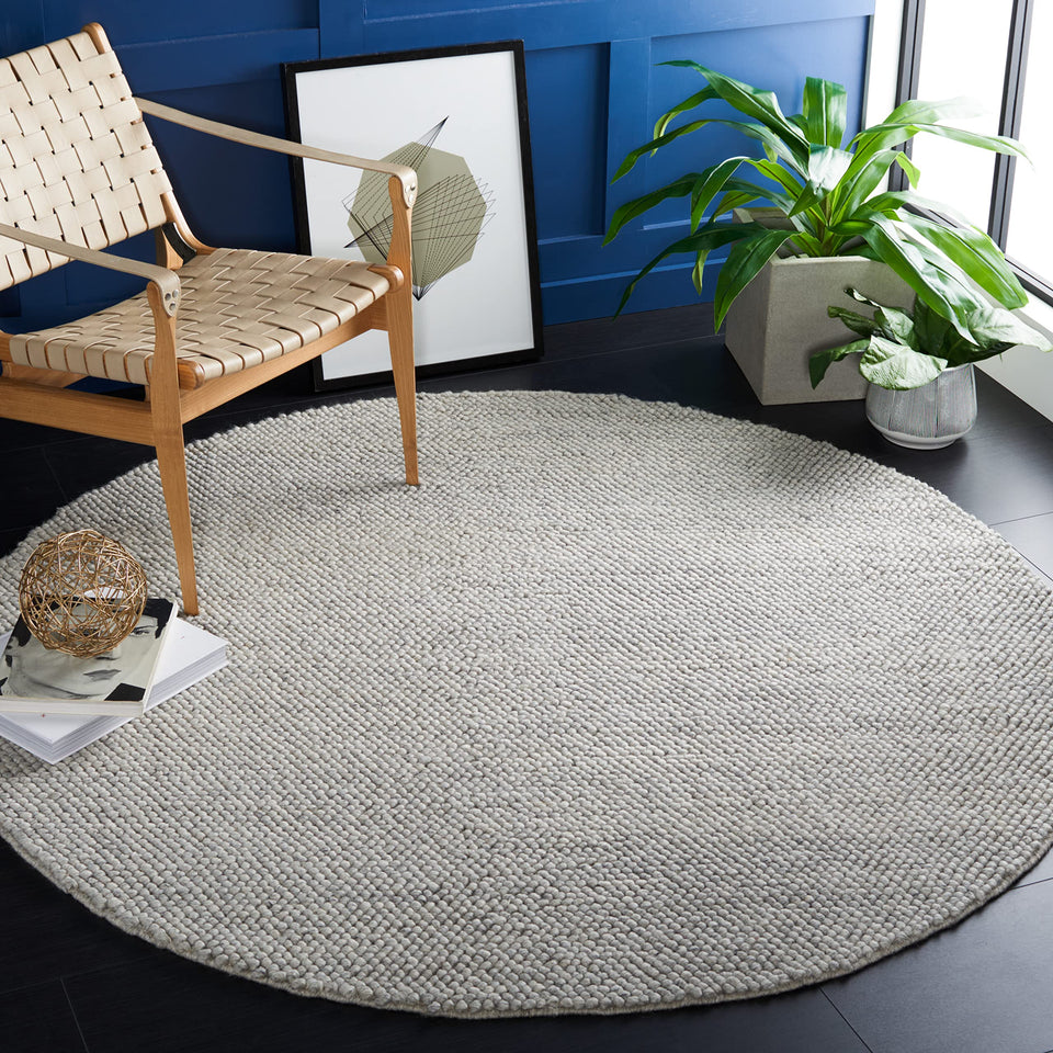 SAFAVIEH Area Rug 8x10 - Natura Collection - Large - Beige & Ivory, Handmade Wool Blend, Textured Design, Ideal for Living Room, Bedroom, Dining Space (NAT425B)