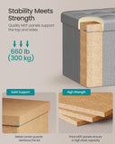 SONGMICS MAZIE Collection - 43 Inches Folding Storage Ottoman Bench, Ottoman Foot Rest, End of Bed Bench, Storage Chest, Load 660 lb, for Living Room, Bedroom, Entryway, Dark Gray ULSF77K