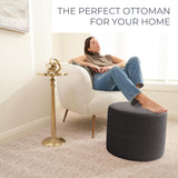 ZICOTO Beautiful Boucle Pouf Ottoman and Foot Rest - Elevate Your Living Room Decor with Lightweight Comfort and Charm - A Round Modern Foam Filled Foot Stool Perfect to Rest Your Feet