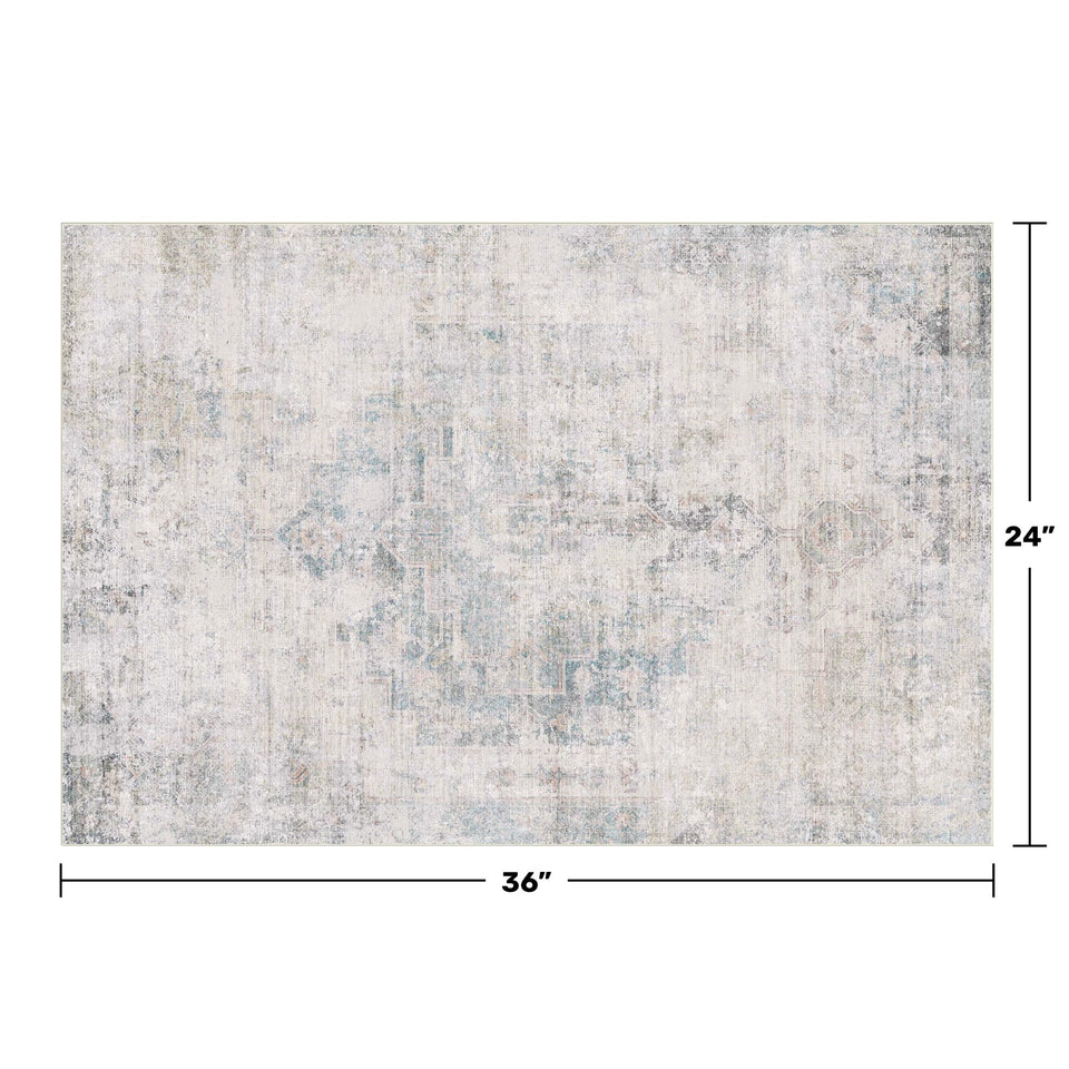 Neutral Living Room Rug - 10x14 Farmhouse Beige Brown Large Area Rug for Dining Room, Bedroom, Low Pile Lightweight Washable