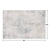 Neutral Living Room Rug - 10x14 Farmhouse Beige Brown Large Area Rug for Dining Room, Bedroom, Low Pile Lightweight Washable