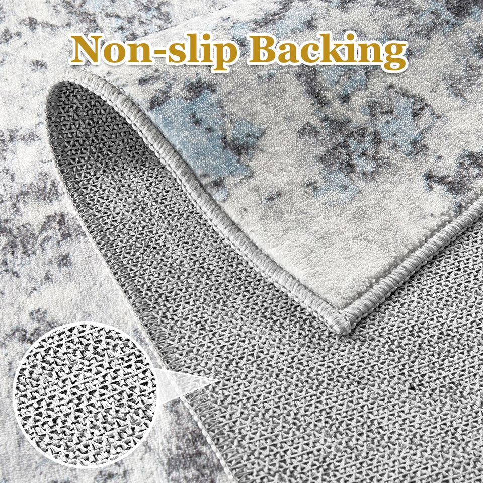 Area Rugs for Living Room: 12x15 Abstract Washable Rug Modern Neutral Large Soft Stain Resistant Non-Slip Backing Machine Table for Bedroom Dining Room Indoor Home Office Carpet - Gold Brown