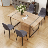 MUUOKY Dining Table Set for 4, Modern 55'' Wood Dinette Table Set for 4 with Fabric Dining Chairs,Table and Chairs Set of 4,Ideal for Kitchen Dining Room