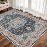 TOPRUUG Washable Oriental Area Rug - 12x15 Rugs for Living Room Soft Carpet for Bedroom Waterproof Floral Distressed Indoor Stain Resistant Non-Shedding Floor Carpets (Green, 12x15)