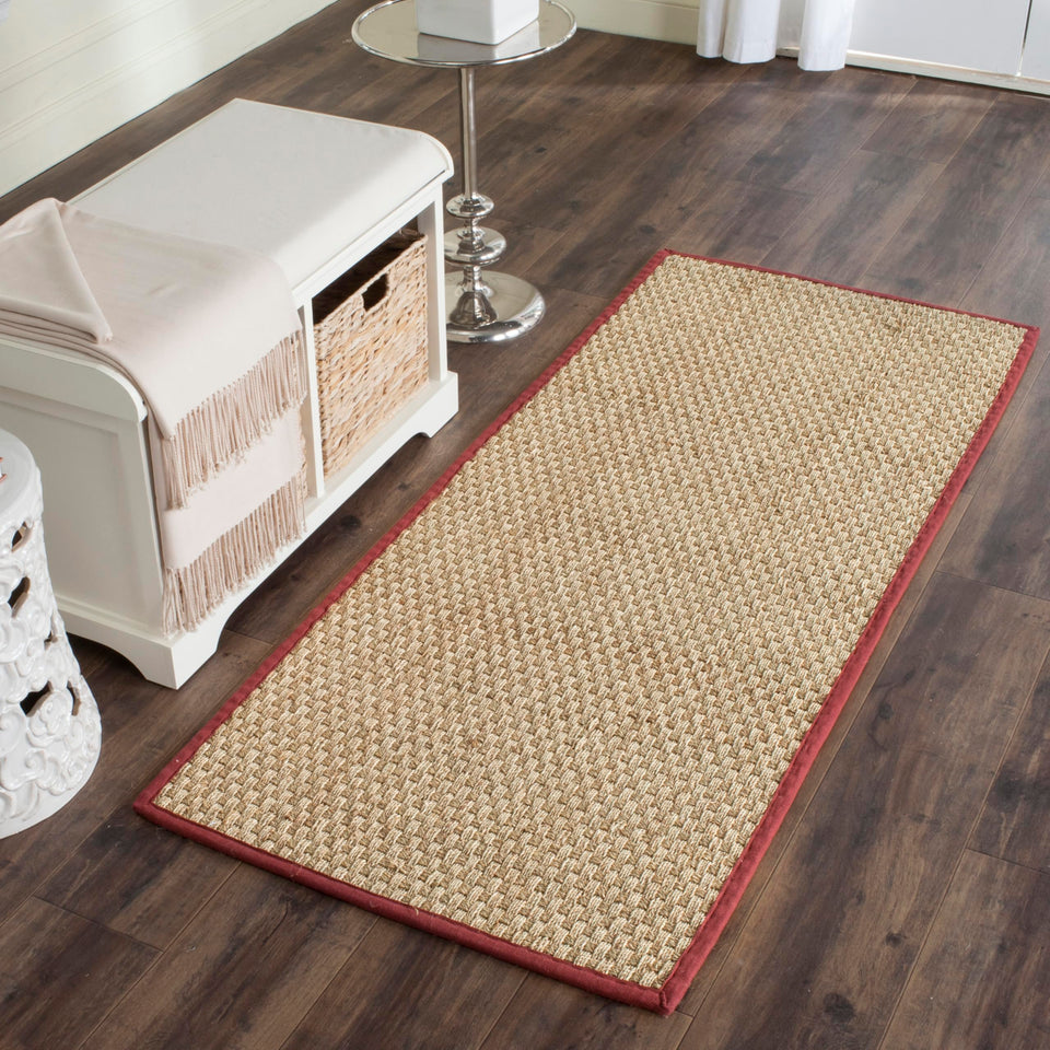 SAFAVIEH Area Rug 8x10 - Natural Fiber Collection - Large - Natural & Beige, Seagrass, Basketweave Pattern (NF114A)