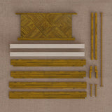 Bme Vivian 14 Inch Deluxe Bed Frame with Headboard, Rustic & Scandinavian Style with Solid Acacia Wood, No Box Spring Needed, 12 Strong Wood Slat Support, Easy Assembly, King, Rustic Golden Brown