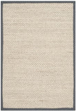 SAFAVIEH Area Rug 8x10 - Natural Fiber Collection - Large - Marble & Beige, Sisal, Woven Design with Border (NF143C)