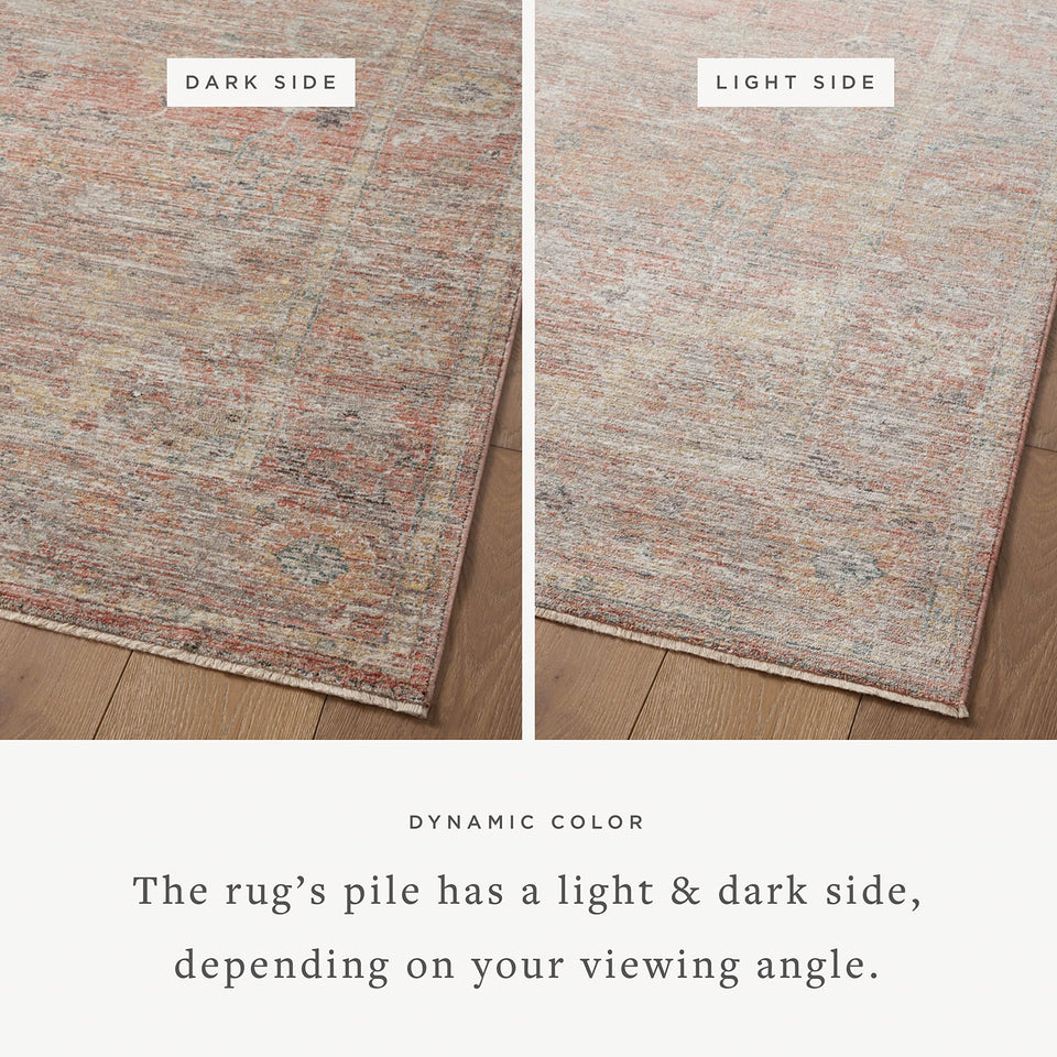 Loloi Magnolia Home by Joanna Gaines Millie Collection MIE-02 Sky/Gold 7'-10" x 10', .25" Pile Height, Area Rug