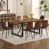 MUUOKY Dining Table Set for 4, Modern 55'' Wood Dinette Table Set for 4 with Fabric Dining Chairs,Table and Chairs Set of 4,Ideal for Kitchen Dining Room