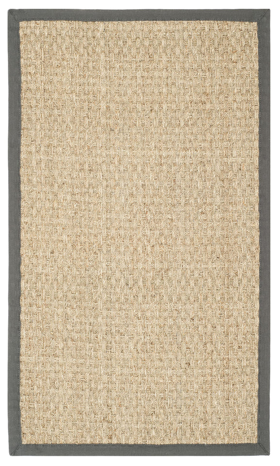 SAFAVIEH Area Rug 8x10 - Natural Fiber Collection - Large - Natural & Beige, Seagrass, Basketweave Pattern (NF114A)