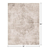 Neutral Living Room Rug - 10x14 Farmhouse Beige Brown Large Area Rug for Dining Room, Bedroom, Low Pile Lightweight Washable