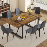 MUUOKY Dining Table Set for 4, Modern 55'' Wood Dinette Table Set for 4 with Fabric Dining Chairs,Table and Chairs Set of 4,Ideal for Kitchen Dining Room