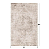 Neutral Living Room Rug - 10x14 Farmhouse Beige Brown Large Area Rug for Dining Room, Bedroom, Low Pile Lightweight Washable