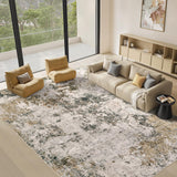 Area Rugs for Living Room: 12x15 Abstract Washable Rug Modern Neutral Large Soft Stain Resistant Non-Slip Backing Machine Table for Bedroom Dining Room Indoor Home Office Carpet - Gold Brown