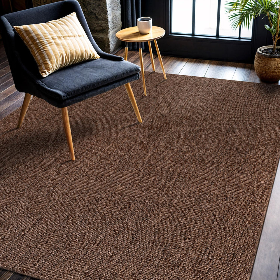 CAMILSON Easy Jute Rug 10x14, Indoor Outdoor Natural Color Fiber Area Rugs for Living Room Patio and Kitchen Rug, Sisal Boho Woven Design, Easy-Cleaning, Washable Outside Carpet Alfombras (10 x 14)