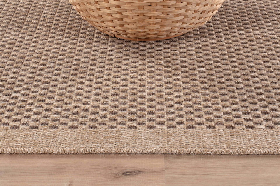 CAMILSON Easy Jute Rug 10x14, Indoor Outdoor Natural Color Fiber Area Rugs for Living Room Patio and Kitchen Rug Herringbone Woven Design Easy-Cleaning Washable Outside Carpet Alfombras 10 x 14