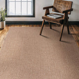 CAMILSON Easy Jute Rug 10x14, Indoor Outdoor Natural Color Fiber Area Rugs for Living Room Patio and Kitchen Rug Herringbone Woven Design Easy-Cleaning Washable Outside Carpet Alfombras 10 x 14