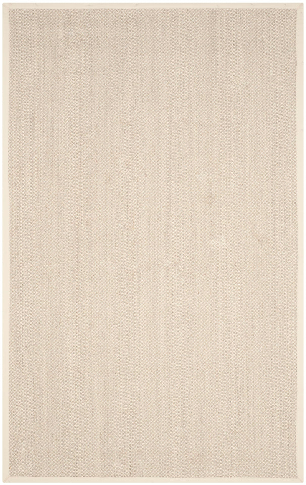 SAFAVIEH Area Rug 8x10 - Natural Fiber Collection - Large - Marble & Beige, Sisal, Woven Design with Border (NF143C)