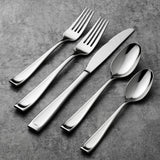 Oneida Silverware Set For 12, Moda 65-Piece Fine Flatware Set with Serving Utensils, Service For 12, 18/10 Stainless Steel, Dishwasher Safe For home, Knives Spoons and Forks Set (Silver, 65 pieces)