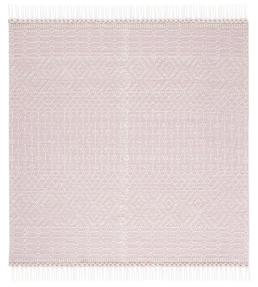 SAFAVIEH Area Rug 8x10 - Natura Collection - Large - Ivory, Handmade Wool, Moroccan Boho Fringe Design, Ideal for Living Room, Bedroom, Dining Space (NAT852B)