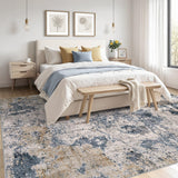 Area Rugs for Living Room: 12x15 Abstract Washable Rug Modern Neutral Large Soft Stain Resistant Non-Slip Backing Machine Table for Bedroom Dining Room Indoor Home Office Carpet - Gold Brown