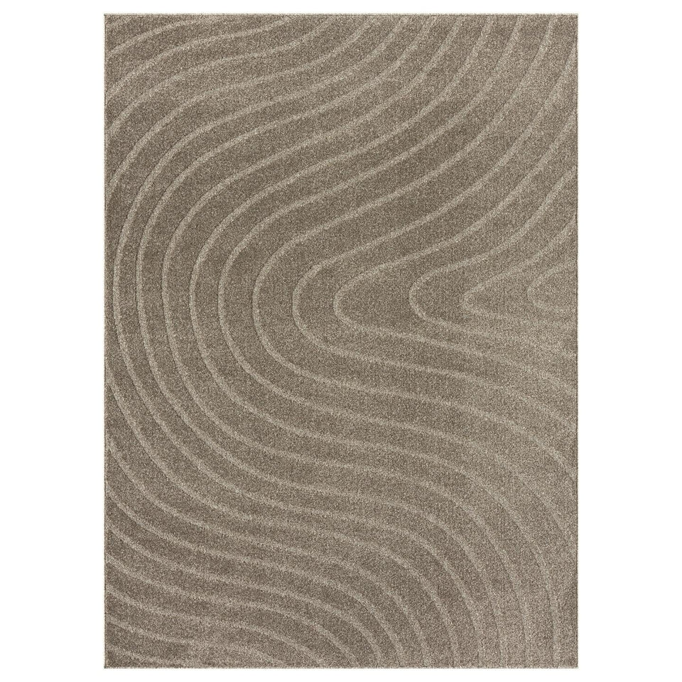 LUXE WEAVERS Modern Geometric Wave Cream 9x12 Area Rug