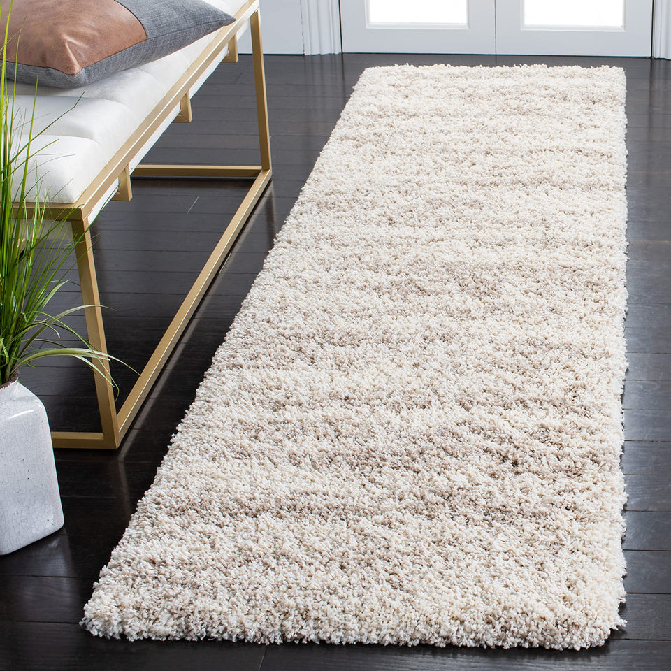 SAFAVIEH Area Rug 8x10 - Hudson Shag Collection - Large - Ivory & Beige, Non-Shedding & Easy Cleaning, Ultra Plush Thick Pile, Ideal for Living Room, Bedroom, Dining Space (SGH206B)