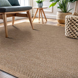 CAMILSON Easy Jute Rug 10x14, Indoor Outdoor Natural Color Fiber Area Rugs for Living Room Patio and Kitchen Rug, Sisal Boho Woven Design, Easy-Cleaning, Washable Outside Carpet Alfombras (10 x 14)