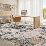 Area Rugs for Living Room: 12x15 Abstract Washable Rug Modern Neutral Large Soft Stain Resistant Non-Slip Backing Machine Table for Bedroom Dining Room Indoor Home Office Carpet - Gold Brown