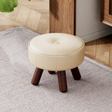 oakvivo 13in Small Foot Stool Ottoman, Round Faux Leather Foot Rest for Couch, Under Desk Pouf Footstool Footrest with Non-Skid Rubber Legs for Ling Room, Bedroom, 13''L x 13''W x 10.2''H, Green