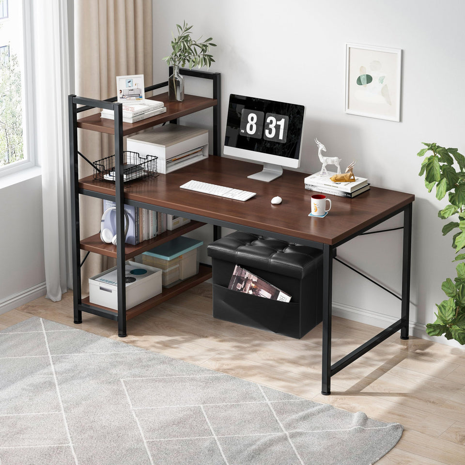 AmasSmile Storage Ottoman Folding Foot Rest Stool, Leather Footstool Bench, Short Ottoman Stool, Storage Foot Rest Store, Books (Black, 17" D x 13" W x 13" H)