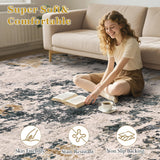 Area Rugs for Living Room: 12x15 Abstract Washable Rug Modern Neutral Large Soft Stain Resistant Non-Slip Backing Machine Table for Bedroom Dining Room Indoor Home Office Carpet - Gold Brown
