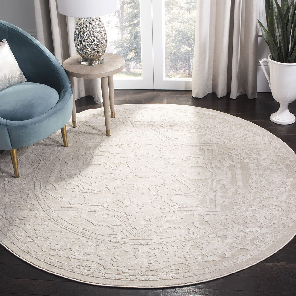SAFAVIEH Area Rug 9x12 - Reflection Collection - Large - Cream & Ivory, Non-Shedding & Easy Cleaning, Ideal for Living Room, Bedroom, Dining Space (RFT665D)