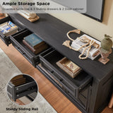 JXQTLINGMU Farmhouse Fireplace TV Stand for Up to 80 Inch TV, Entertainment Center with 30" Electric Fireplace for 65 75 Inch TV, 70" TV Stand with Storage Cabinet Drawer for Living Room (Off White)