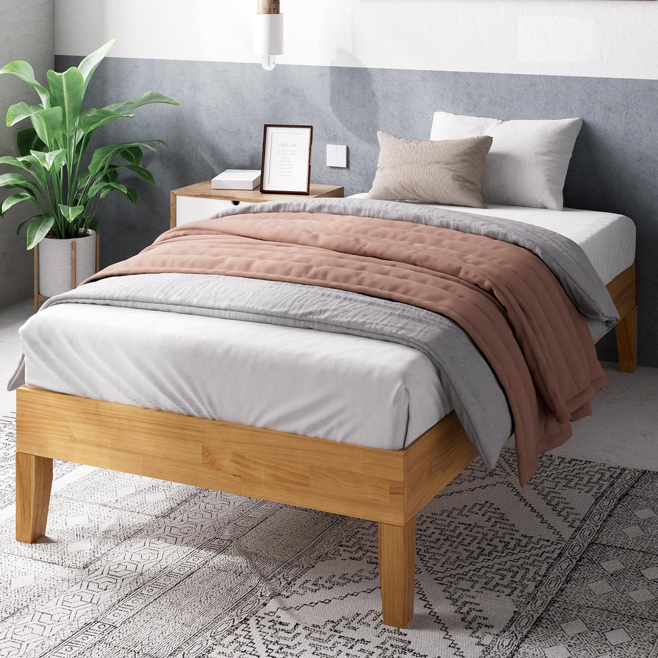 ZINUS Vivek Deluxe Wood Platform Bed Frame with Headboard, Wood Slat Support, No Box Spring Needed, Easy Assembly, Queen