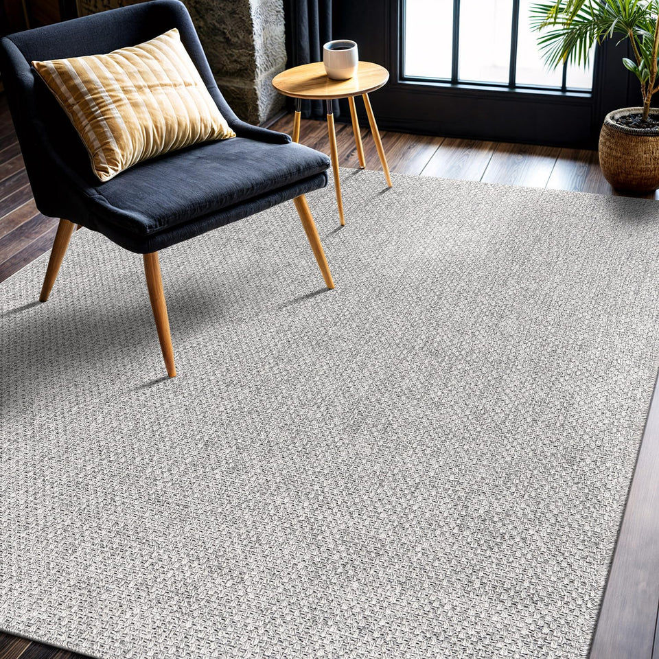 CAMILSON Easy Jute Rug 10x14, Indoor Outdoor Natural Color Fiber Area Rugs for Living Room Patio and Kitchen Rug, Sisal Boho Woven Design, Easy-Cleaning, Washable Outside Carpet Alfombras (10 x 14)