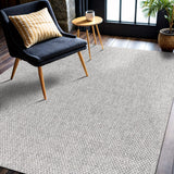 CAMILSON Easy Jute Rug 10x14, Indoor Outdoor Natural Color Fiber Area Rugs for Living Room Patio and Kitchen Rug Herringbone Woven Design Easy-Cleaning Washable Outside Carpet Alfombras 10 x 14