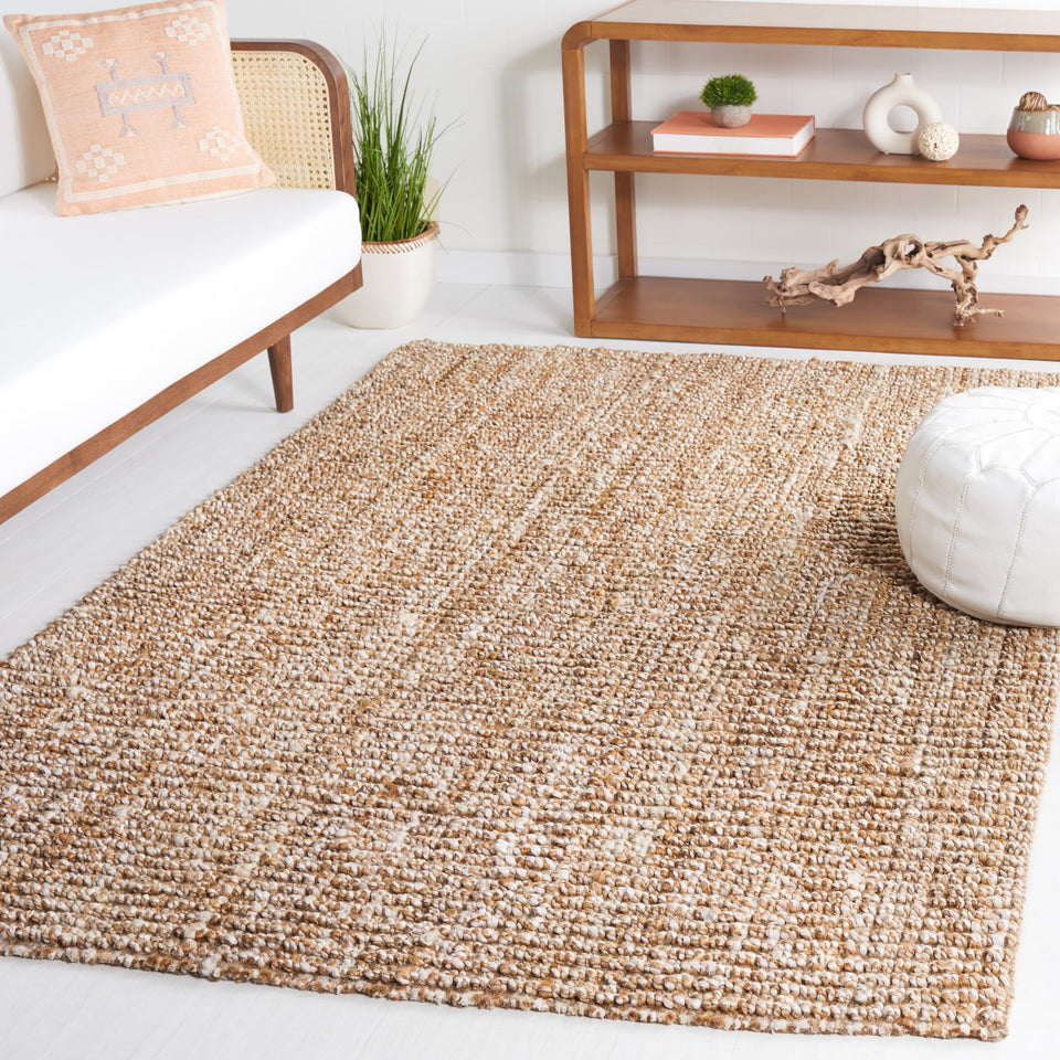 SAFAVIEH Area Rug 9x12 - Natural Fiber Collection - Large - Natural Brown, Handmade Jute, Farmhouse Style, Chunky Textured Thick Pile (NF447A)