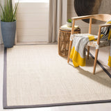 SAFAVIEH Area Rug 8x10 - Natural Fiber Collection - Large - Marble & Beige, Sisal, Woven Design with Border (NF143C)