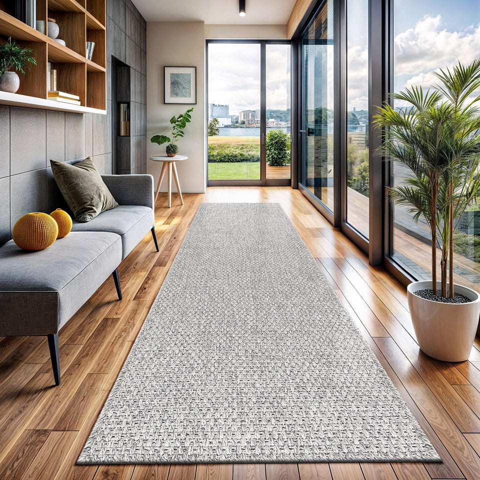 CAMILSON Easy Jute Rug 10x14, Indoor Outdoor Natural Color Fiber Area Rugs for Living Room Patio and Kitchen Rug, Sisal Boho Woven Design, Easy-Cleaning, Washable Outside Carpet Alfombras (10 x 14)